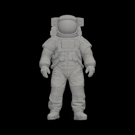 Vista frontal de la misma malla STL gris generada