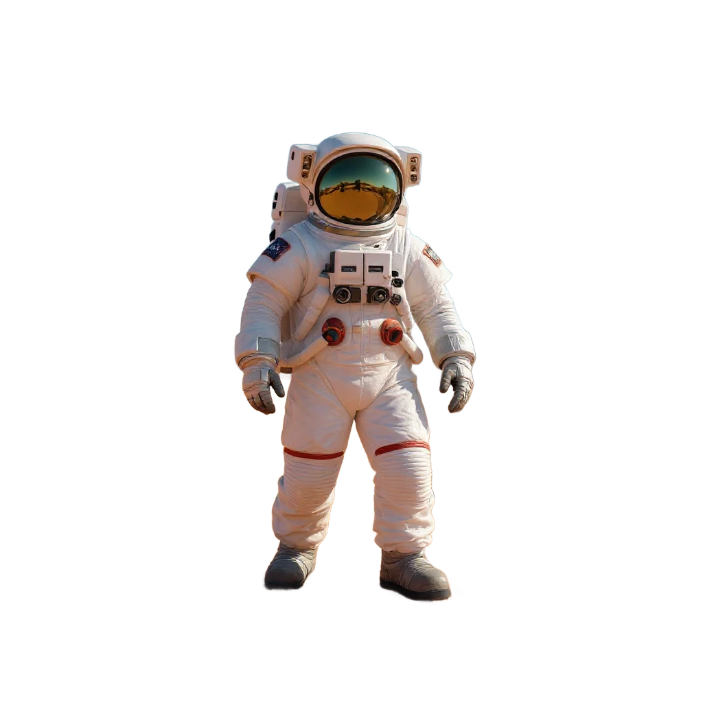 The astronaut cut out, on a transparency checkerboard