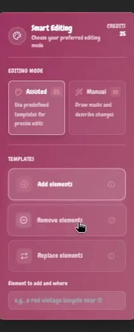 Tool controls with assisted and manual modes