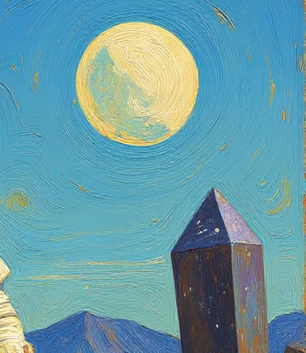 The same crop generated with the Oil Painting preset, with thick swirling brushstrokes