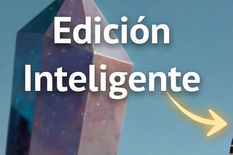 El mismo rótulo reescrito en inglés como «Intelligent Editing»